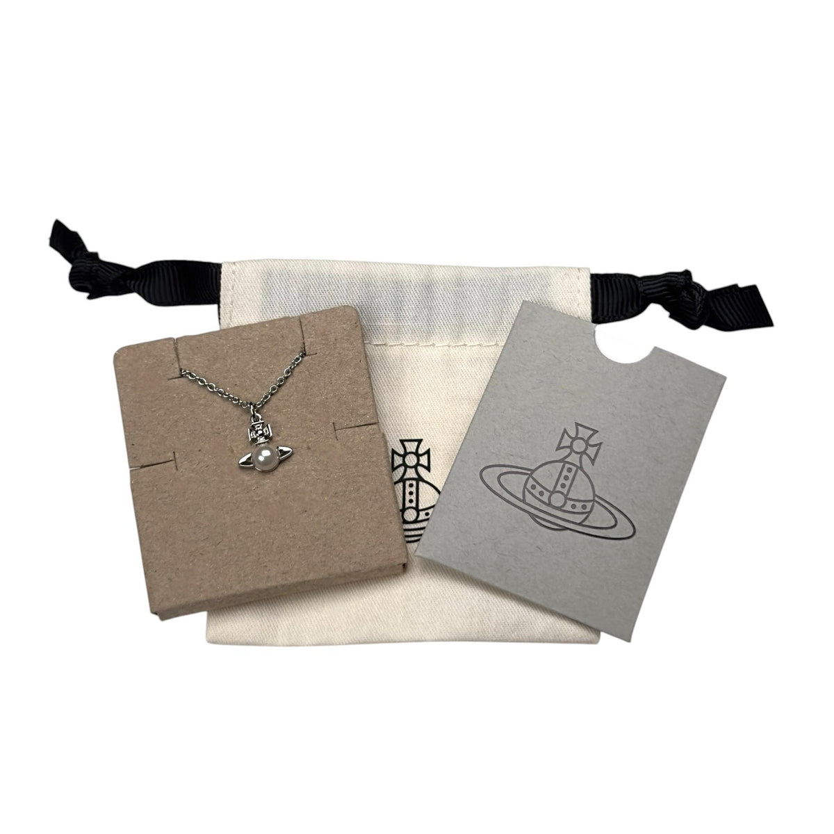Vivienne Westwood Balbina Pearl Pendant Silver Necklace