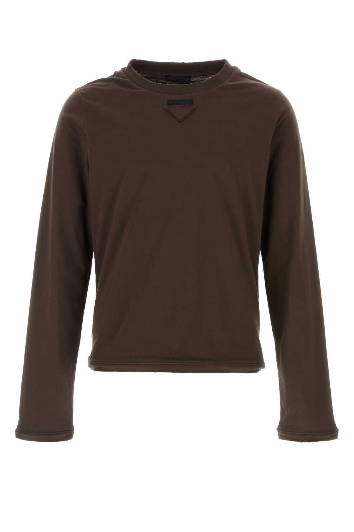 PRADA Cotton Long Sleeve Shirt for Men Navy