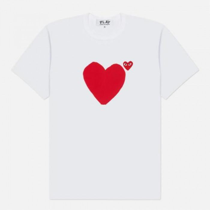 Comme des Garcons Red Double Heart Short Sleeve T-Shirt AX T222 051 1
