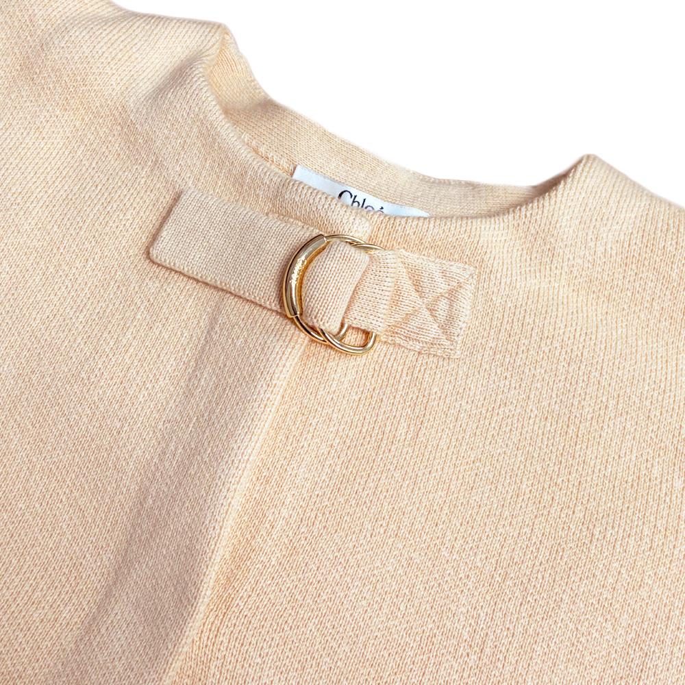 Chloe Kids Women’s Knit Cape Coat Stone Beige C20667 257