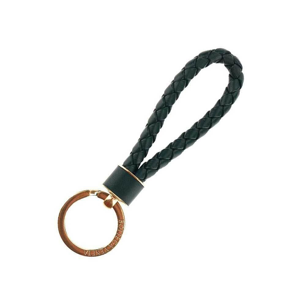 Bottega Veneta Intrecciato Leather Keyring Green Keychain