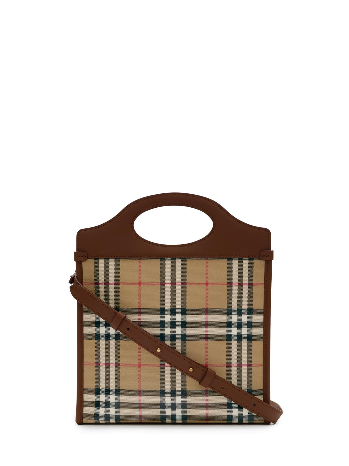 BURBERRY Beige Canvas Leather Tote Bag