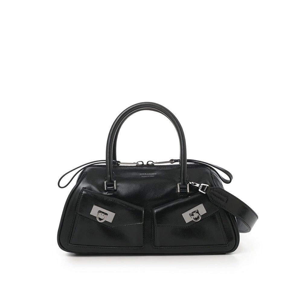 Ferragamo Top Handle Bowling Tote Bag 21A228 786980