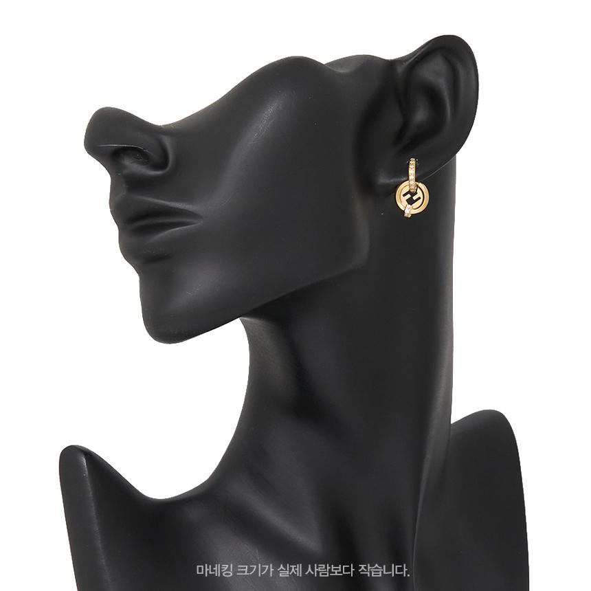 FENDI Ever Round Women’s Earrings Gold-Tone Metal