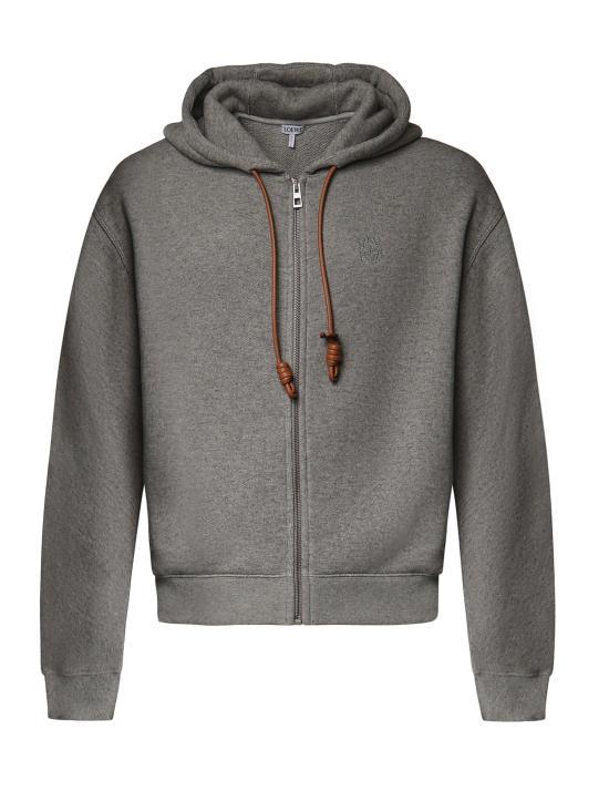 LOEWE Cotton Cashmere Flamenco Hoodie Gray
