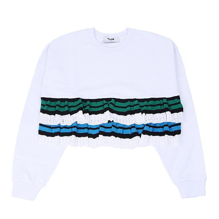 MSGM Rough Trim Sweatshirt Women’s White Cotton