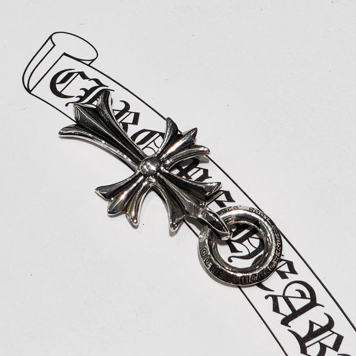 Chrome Hearts Tiny Cross Charm Pendant Necklace Unisex Sterling Silver