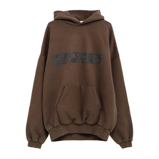 Fear of God Brown Hooded T-Shirt Women’s Cotton Pullover Hood 192HO256563 FBROWN