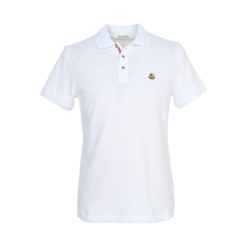 Moncler Maglia Men’s Polo Short Sleeve T-Shirt White Cotton