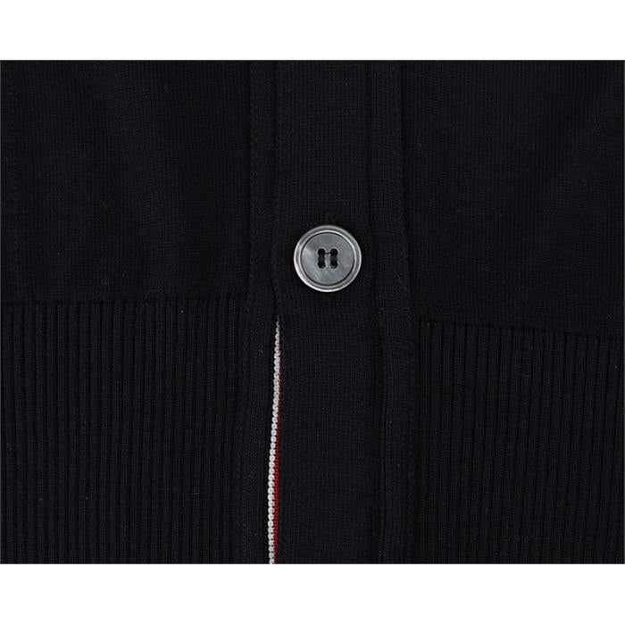 THOM BROWNE Navy Sustainable Wool Stripe Cardigan Men