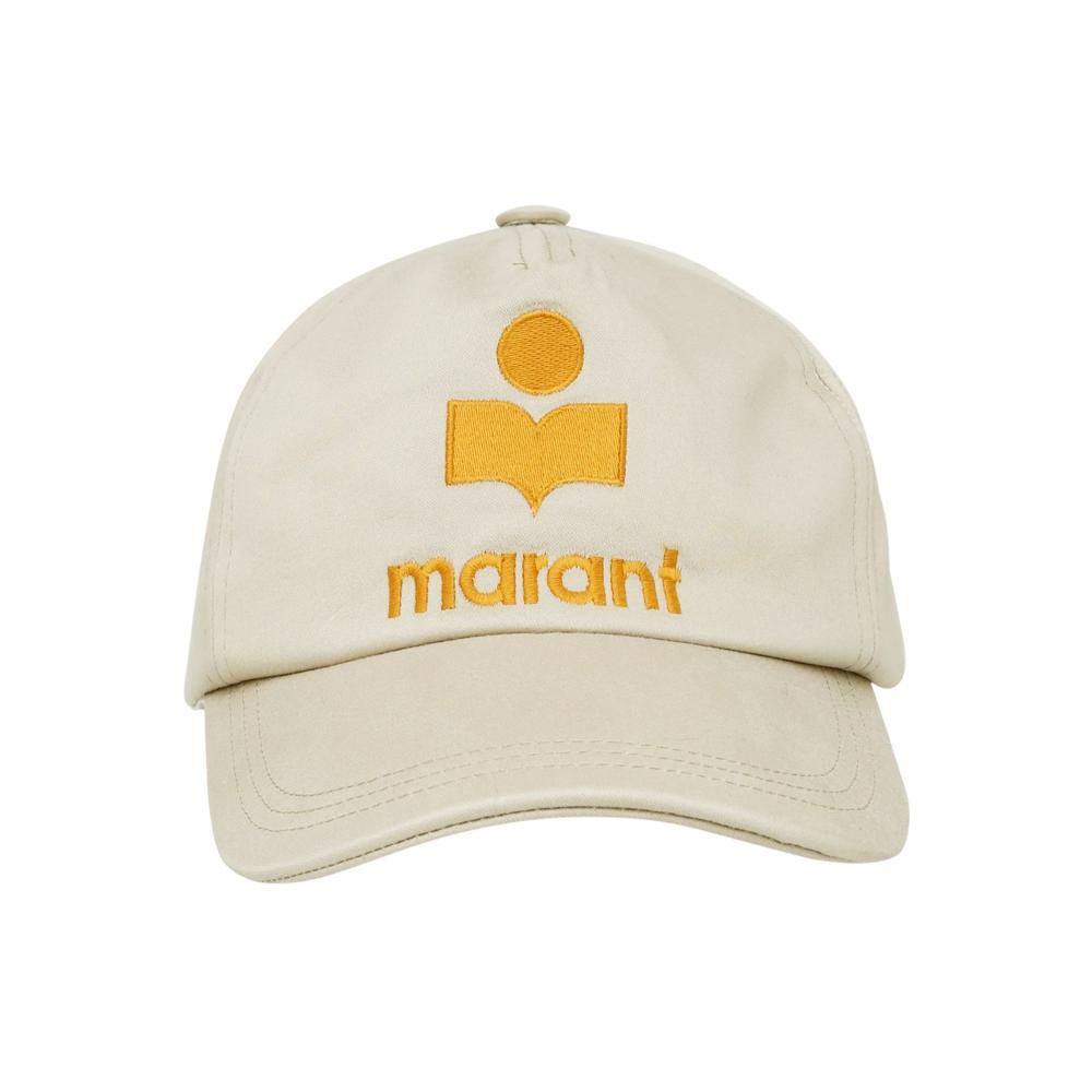 Isabel Marant TYRON Logo Embroidered Cap Hat Beige