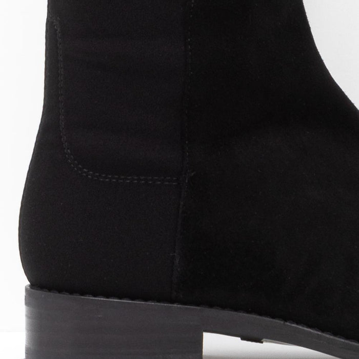 Stuart Weitzman Black Suede Slip-On Ankle Boots S4465 BLK 5050 SUEDE