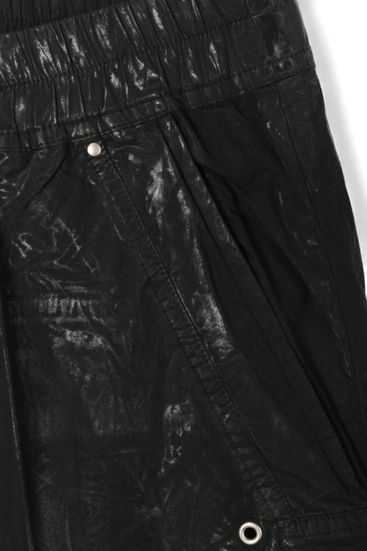 Rick Owens DRKSHDW Black Foil Cotton Poplin Sweatpants Joggers DU01E3378 PF 09