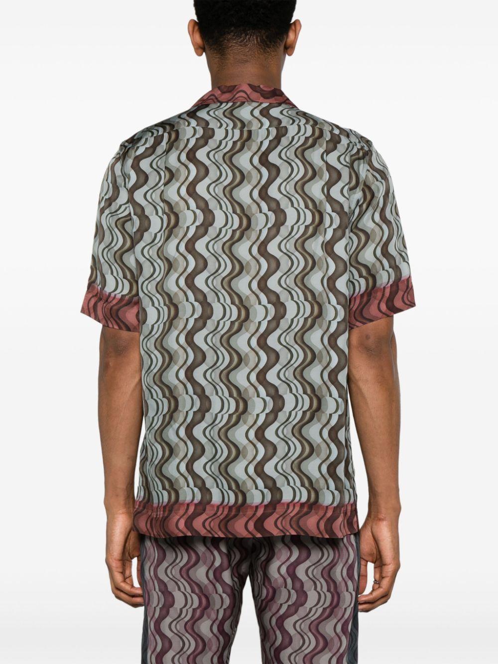Dries Van Noten Brown Viscose Short Sleeve Shirt 241 020725 8099 703