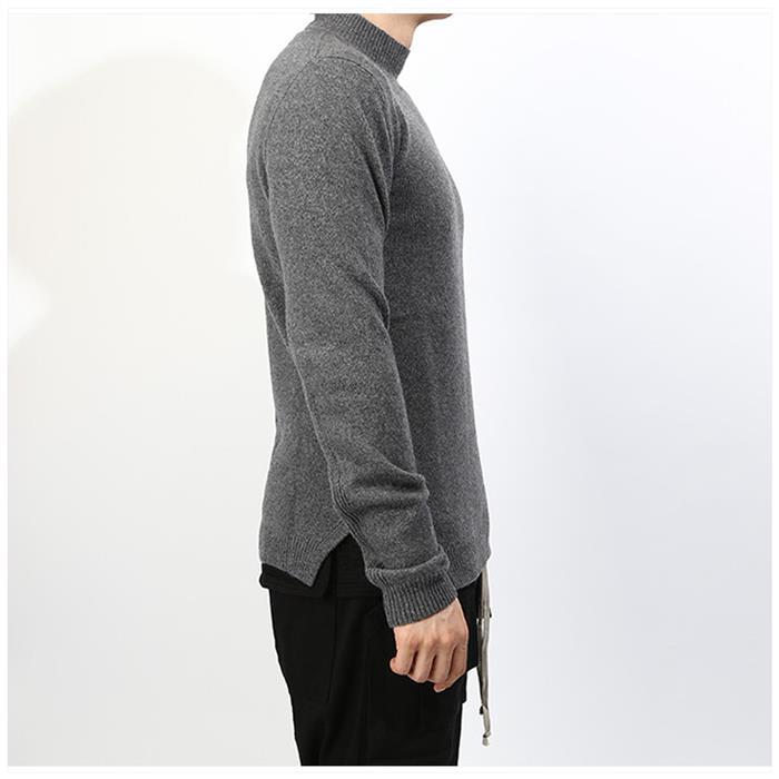Rick Owens Wool-Blend Turtleneck Sweater Navy Mens
