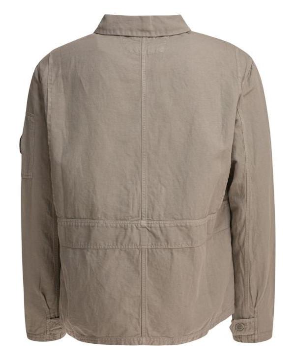 CP Company Cotton Linen Full Zip Overshirt Jacket for Men