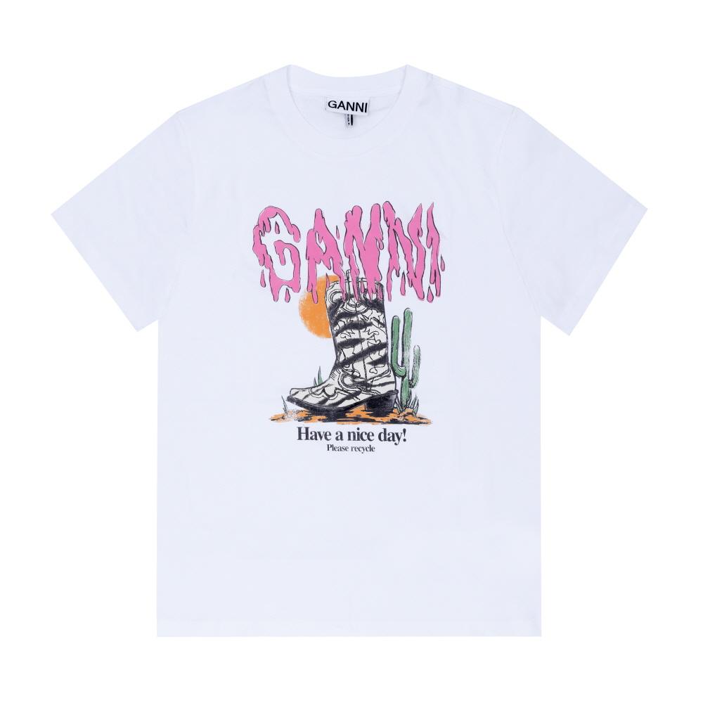 GANNI Boots Logo Short Sleeve Women’s T-Shirt