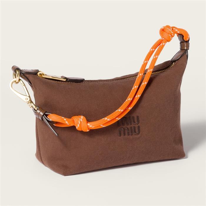 Miu Miu Spirit Gabardine Pouch Shoulder Bag Black