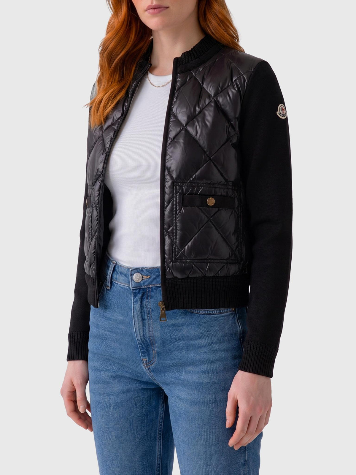 Moncler Black Knit Bomber Jacket Women’s