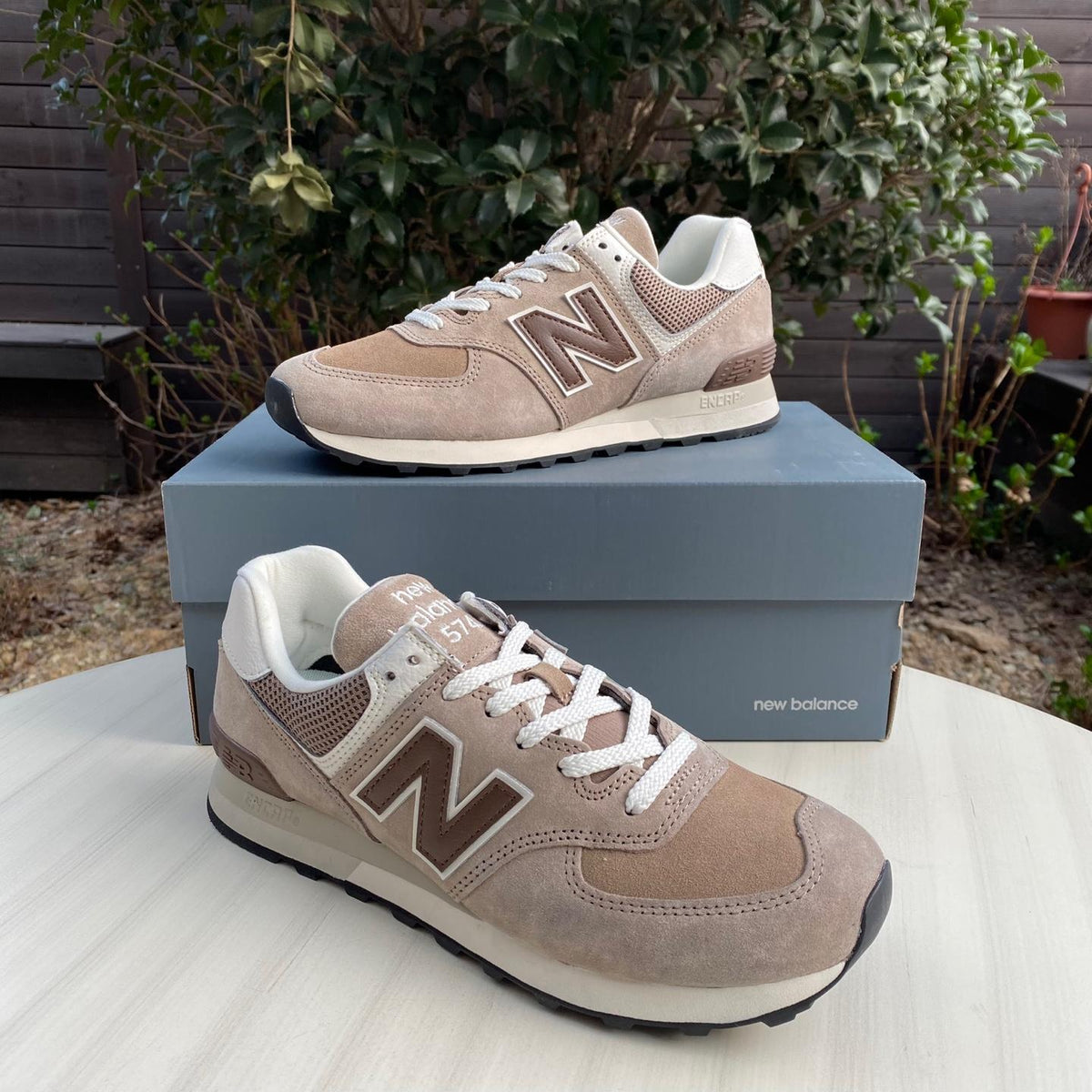 New Balance Women's Mushroom Sea Salt Low Top Sneakers U574KL2