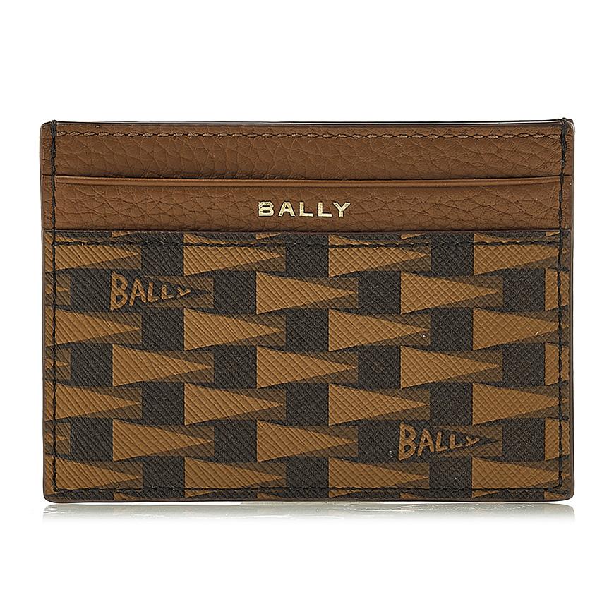 BALLY Logo Print Leather Card Holder for Men PNT C CARD CASE I8D4O