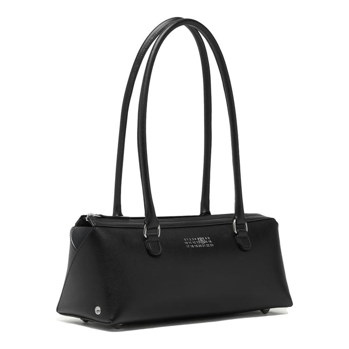 MM6 leather Bauletto medium shoulder bag black