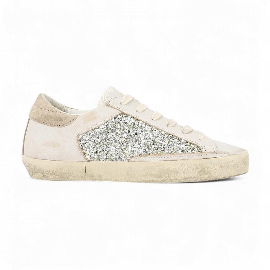 GOLDEN GOOSE Superstar Leather Low-Top Sneakers Women White Silver