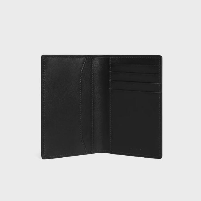 CELINE Vertical Card Holder Calfskin Leather Black Men’s Wallet