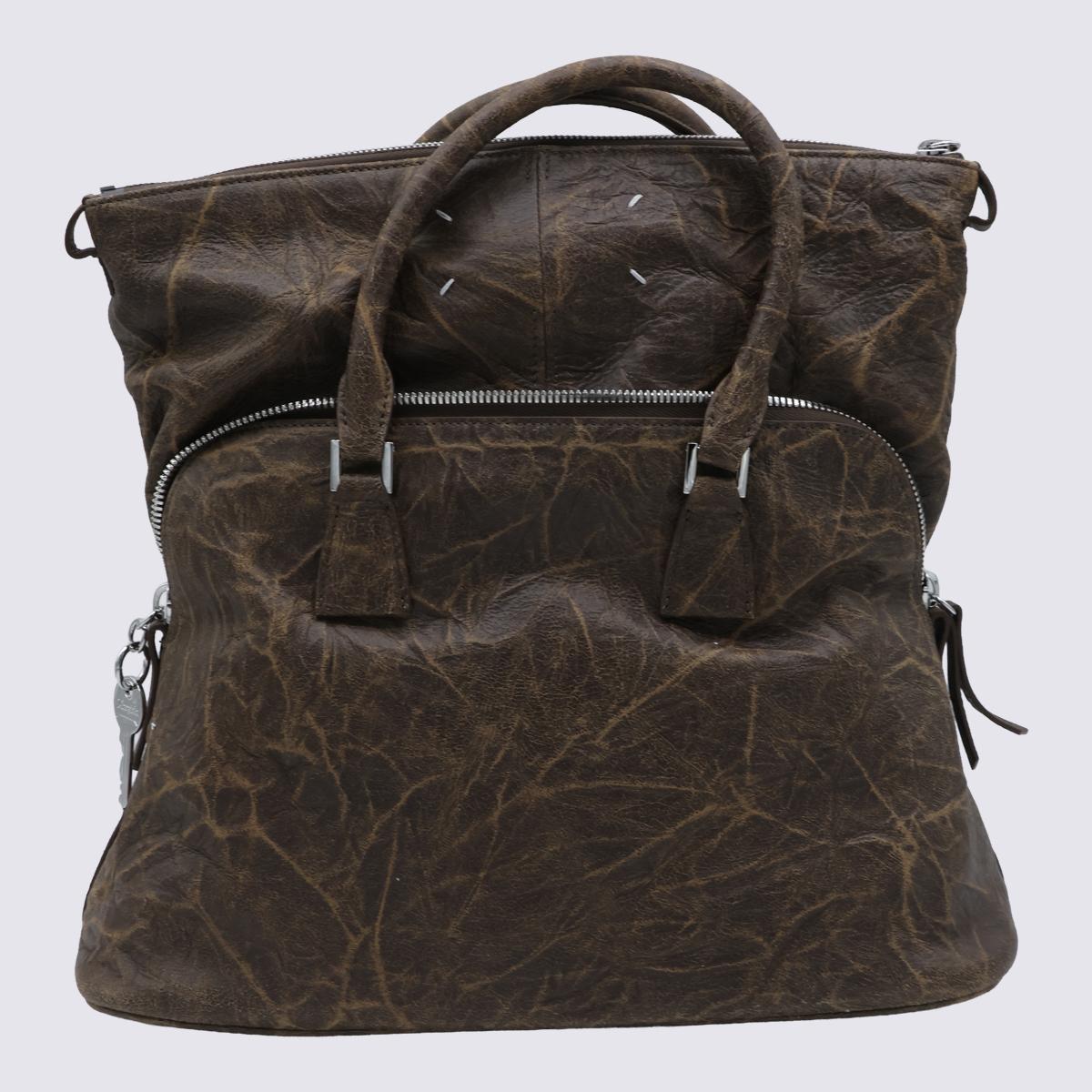Maison Margiela Leather Shoulder Bag Brown