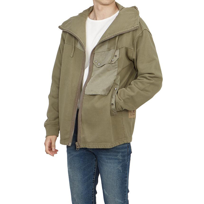 Ten C Men’s Fleece Lined Hooded Zip-Up Jacket Navy