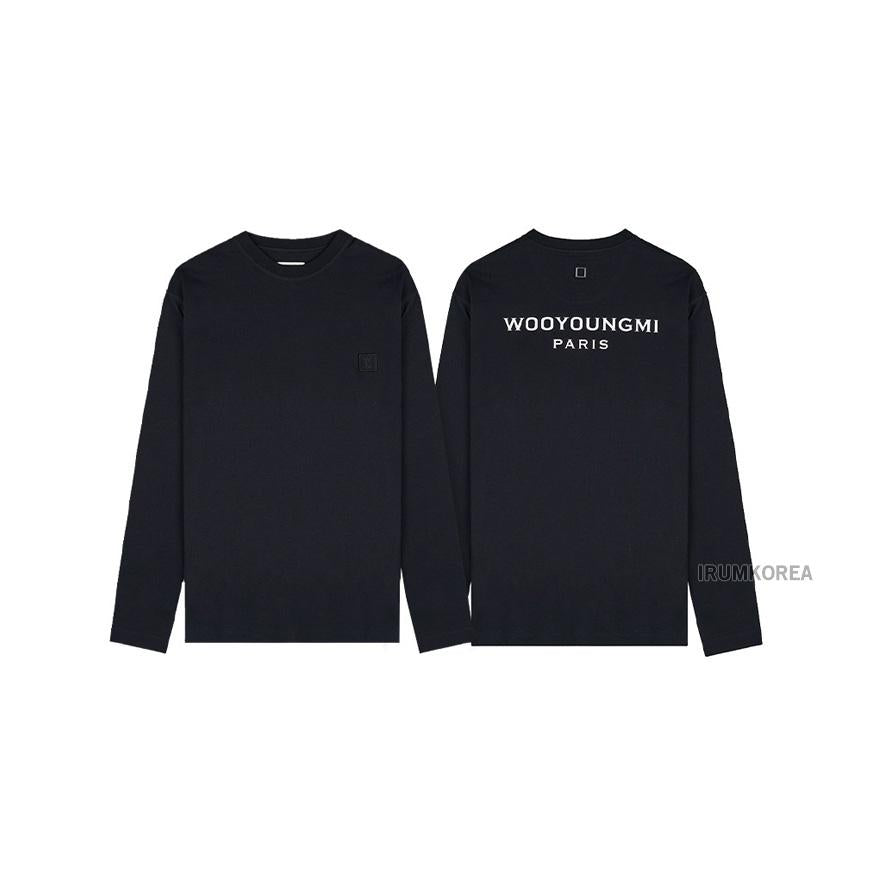 WOOYOUNGMI Black Back Logo Long Sleeve T-Shirt