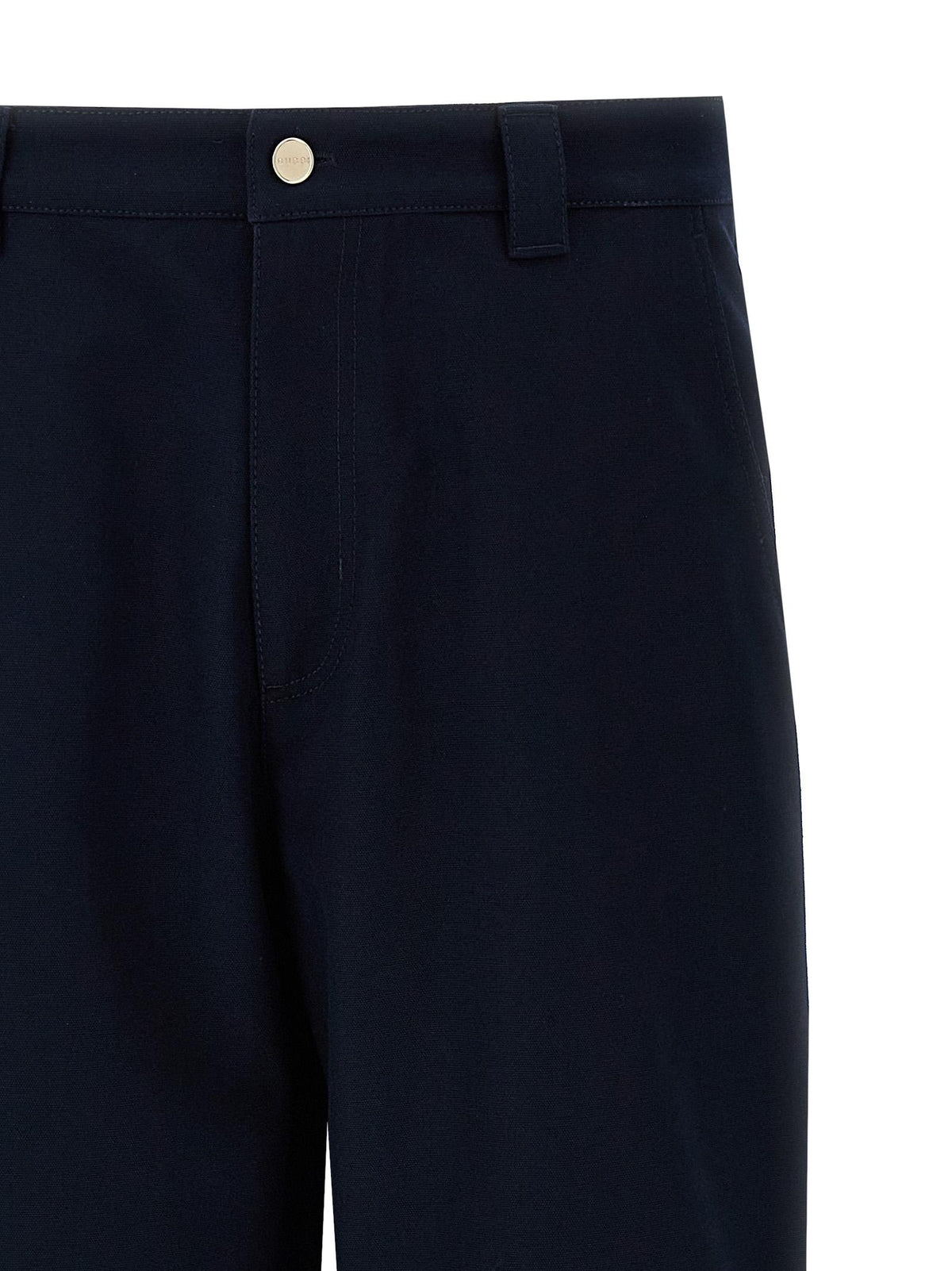 GUCCI Blue Cotton Cropped Trousers for Men
