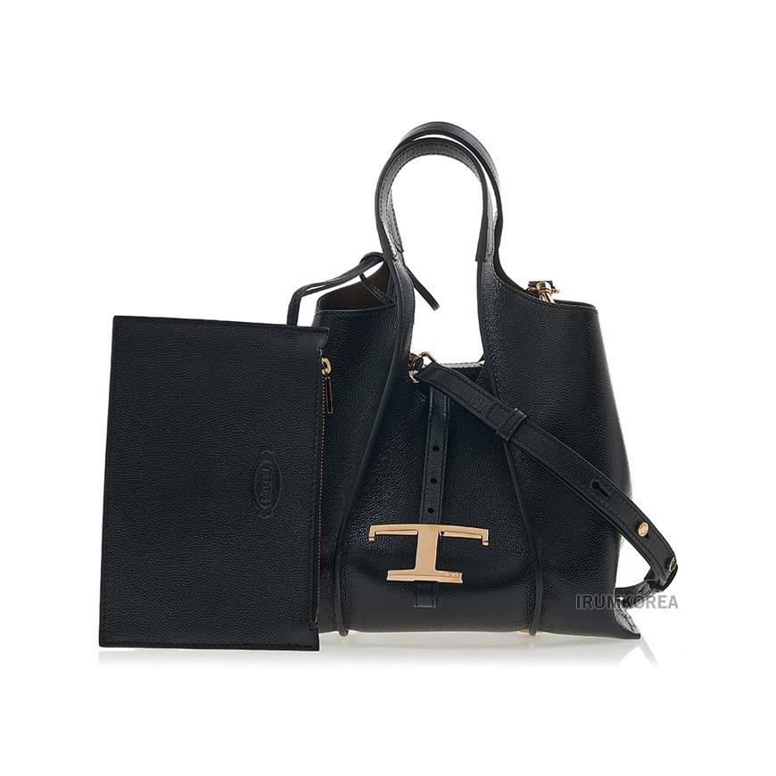 Tods T Timeless Mini Shopper Tote Bag Black Leather Women’s