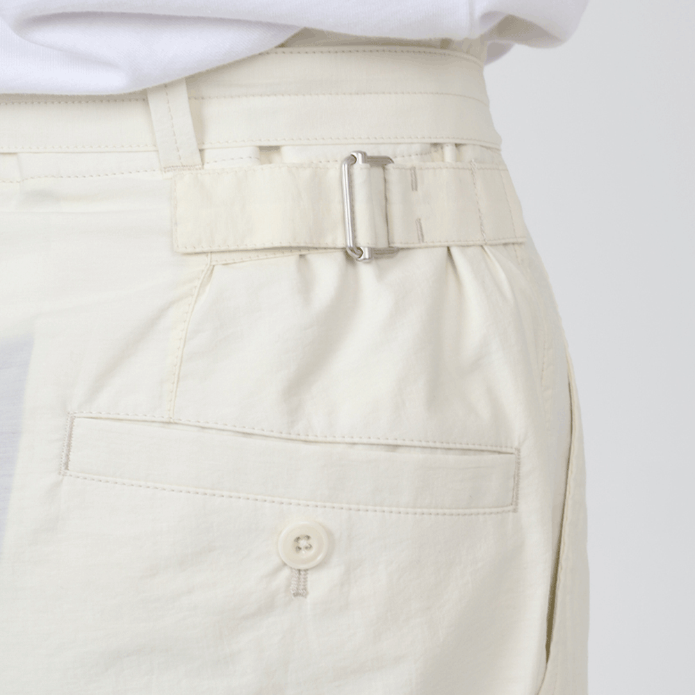 Lemaire Men’s Belted Carrot Pants Classic Trousers Black Cotton