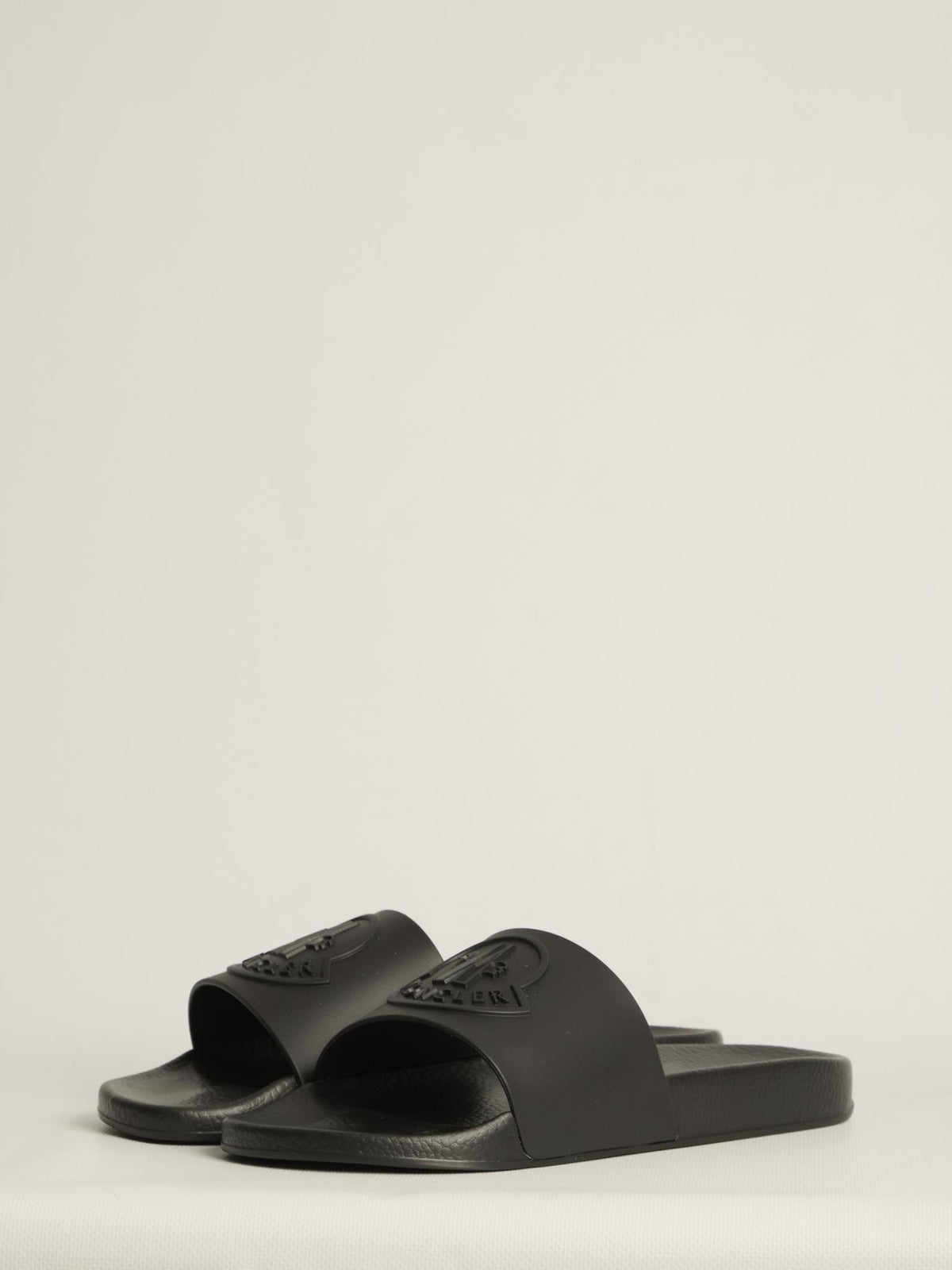 Moncler Black Logo Slide Sandals for Men