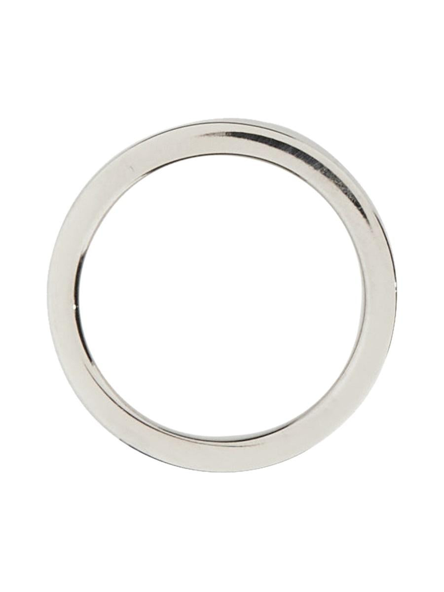 Maison Margiela Silver Tone Logo Band Ring