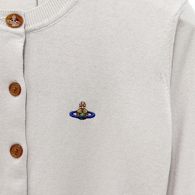 Vivienne Westwood BEA Embroidered Logo Cardigan Beige Knit