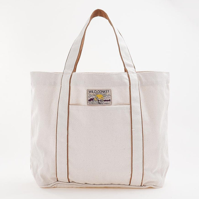 Wild Donkey Natural Mustard Donkey Scribble Canvas Tote Bag Unisex