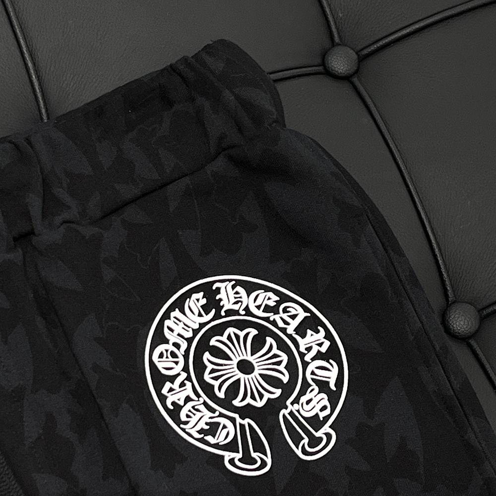 Chrome Hearts Black Cemetery Cross All Over Print Sweat Jogger Pants