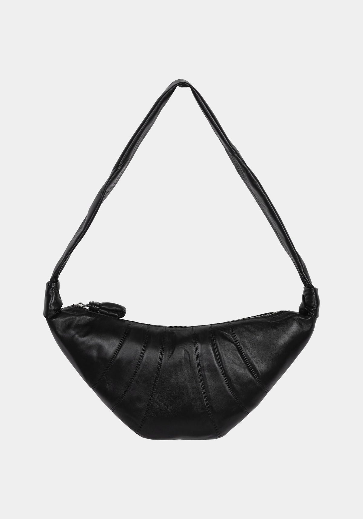Lemaire Black Leather Croissant Medium Crossbody Bag