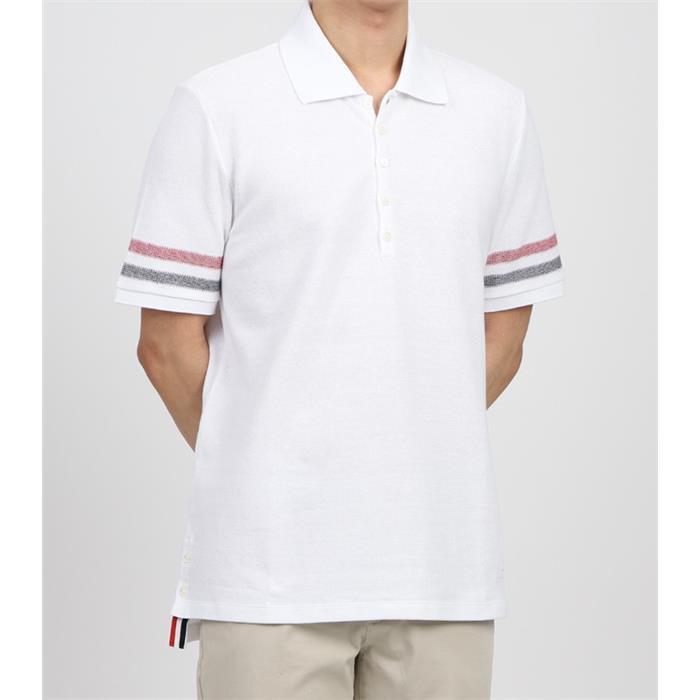 THOM BROWNE RWB Trim Short Sleeve Polo Shirt MJP169A