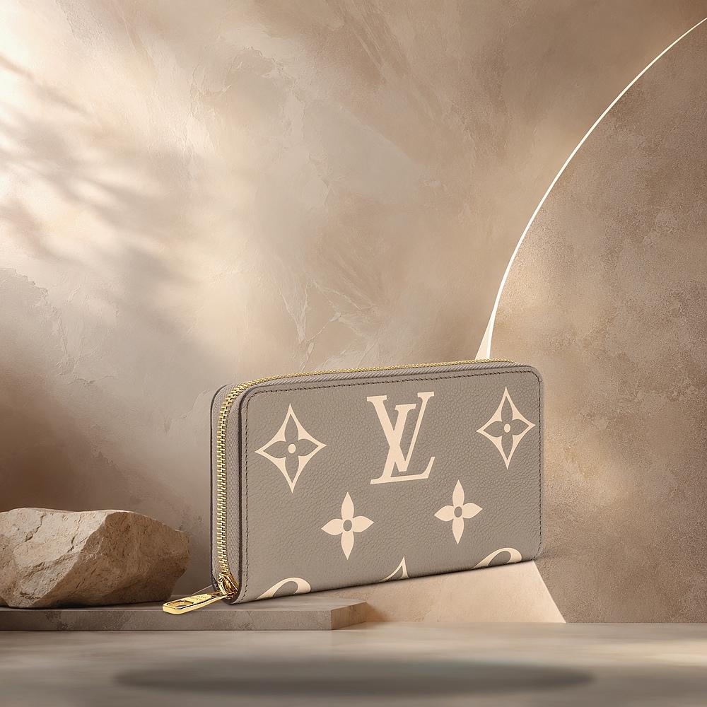 Louis Vuitton Zippy Wallet Taupe Grey Cream Small Wallet M28793
