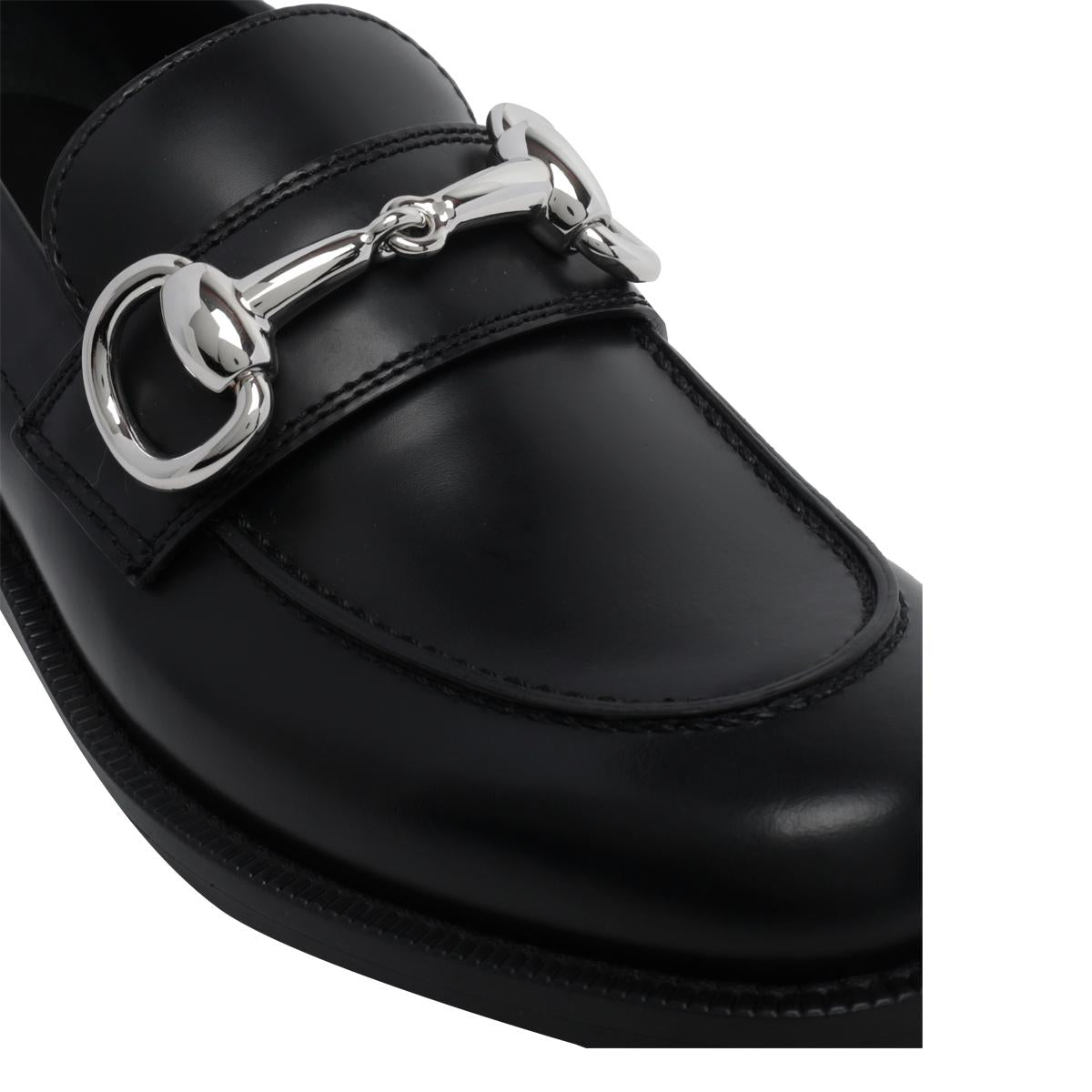 GUCCI Black Leather Loafer Womens Shoes