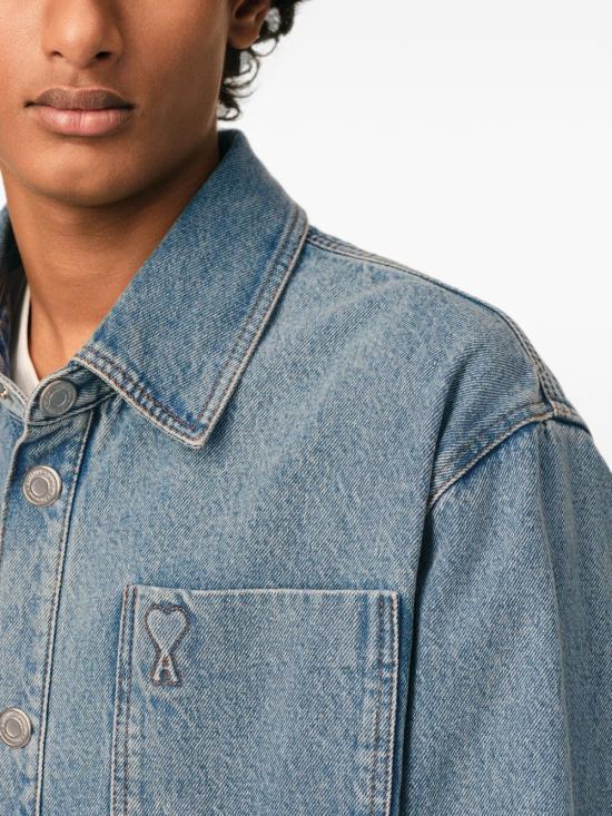 AMI Used Blue Cotton Shirt