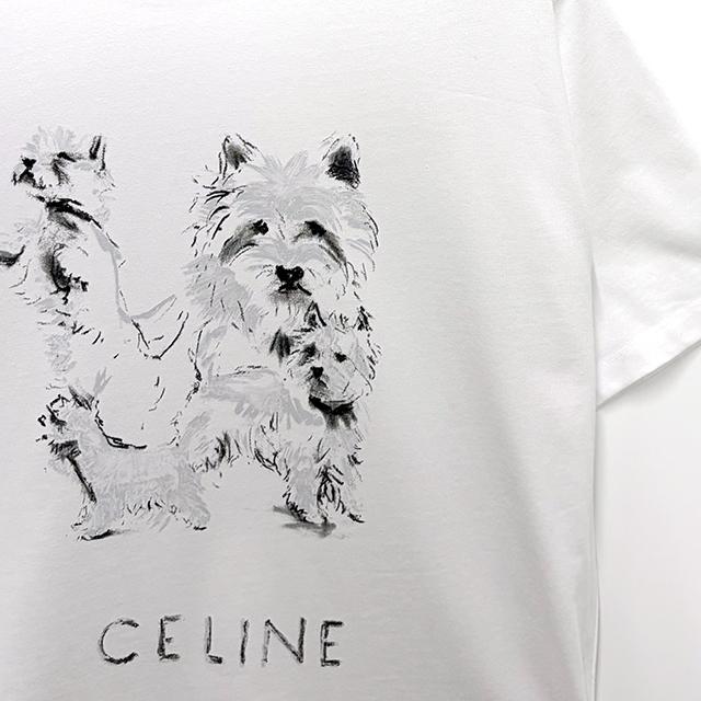 CELINE Logo Print Oversized Short Sleeve T-Shirt RX0IH1242 01GD