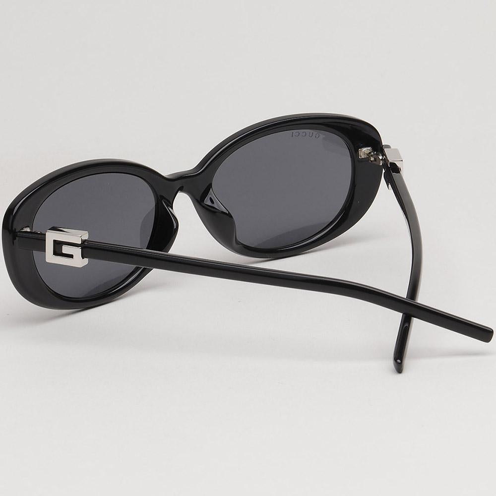 GUCCI Black Oval Sunglasses Unisex Asian Fit Fashion Accessory