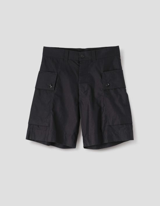 Margaret Howell Black Cotton Drawstring Shorts MHTR0531 S26MNJ