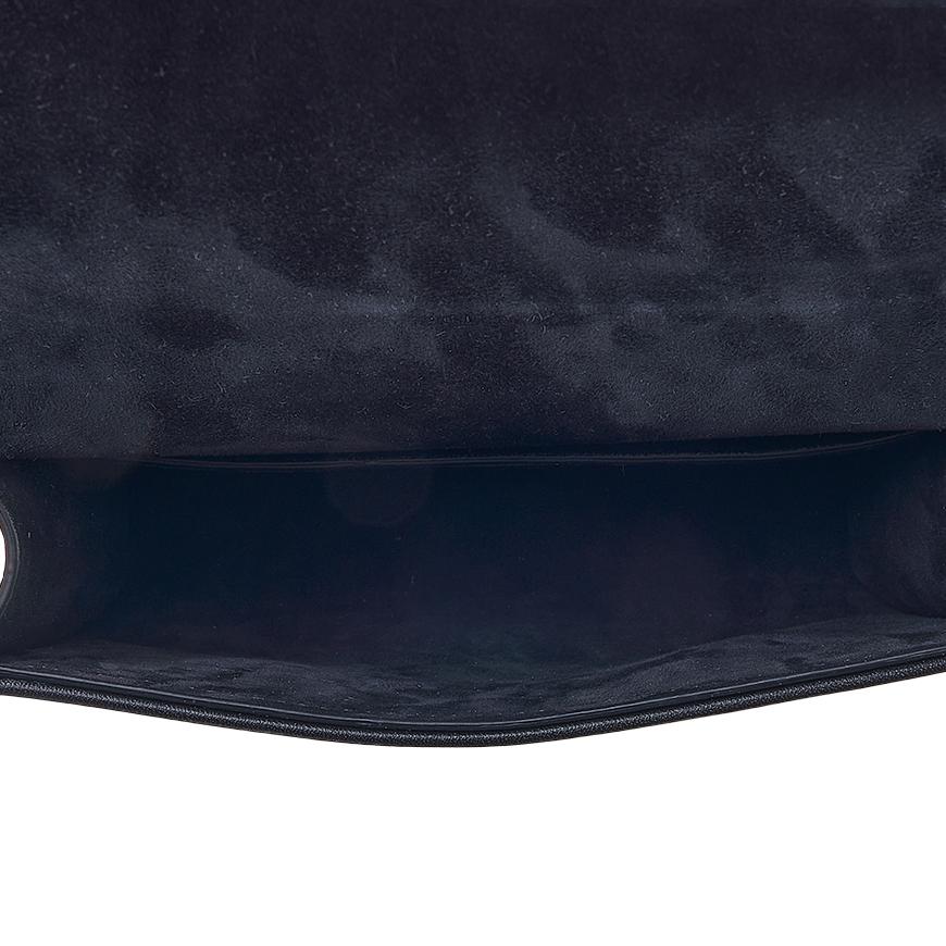 VALENTINO Garavani Signature V Logo Leather Shoulder Bag Black