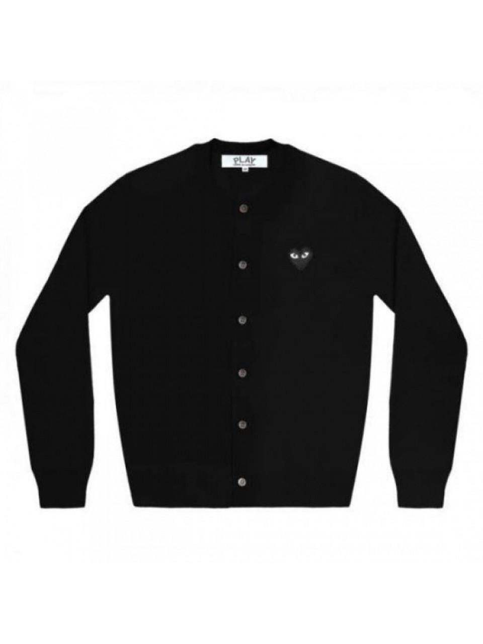 Comme des Garcons Black Heart Patch Wool Cardigan AZ N023 051 1