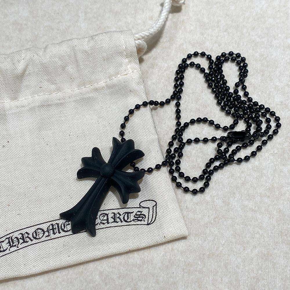 Chrome Hearts Black CH Cross Pendant Necklace Unisex